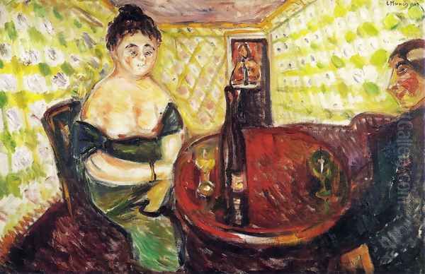 Brothel Scene. For sweet Madel. From the series The Green Room Oil Painting by Edvard Munch