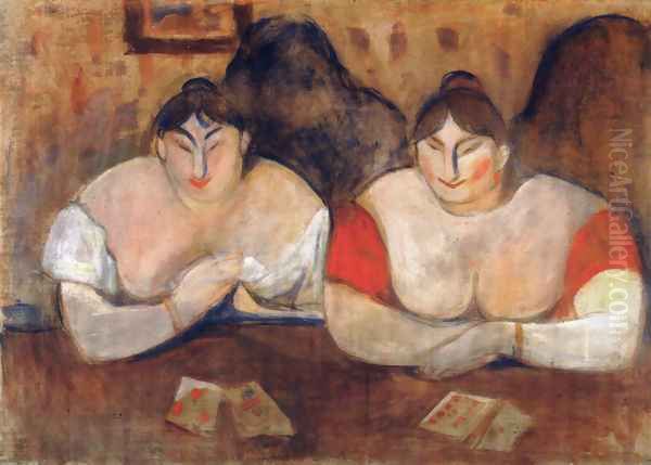 Rose and Amélie 1893 Oil Painting by Edvard Munch