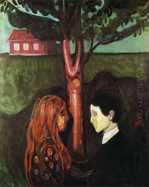 Eyes in eyes 1884 Oil Painting by Edvard Munch