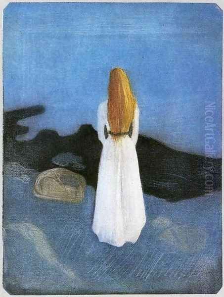 Girl on the Beach Oil Painting by Edvard Munch