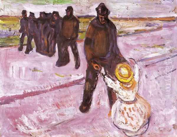 Worker and Child Oil Painting by Edvard Munch