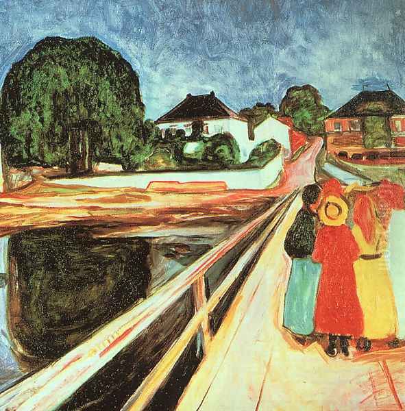 At the bridge Oil Painting by Edvard Munch