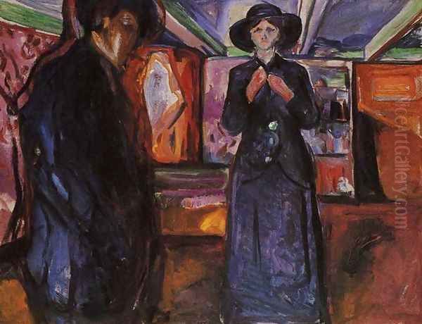 Man and Woman II Oil Painting by Edvard Munch