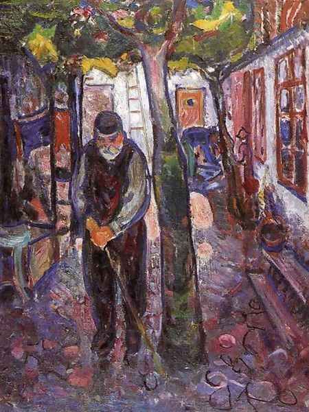 Old Man in Warnemunde Oil Painting by Edvard Munch