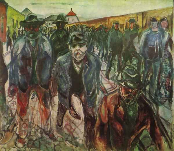 Workers returning at home 1915 Oil Painting by Edvard Munch