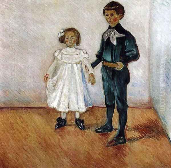 Erdmute and Hans Herbert Esche Oil Painting by Edvard Munch