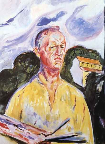 Self-Portrait at Ekely Oil Painting by Edvard Munch