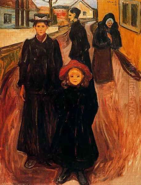 Four Ages in Life Oil Painting by Edvard Munch