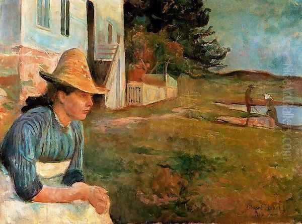 Sunset. Laura, the sister of artist Oil Painting by Edvard Munch