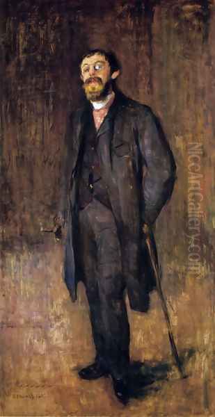 Portrait of the Painter Jensen-Hjell Oil Painting by Edvard Munch