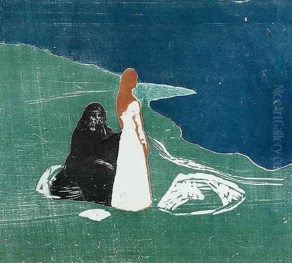 Two Women at the Beach Oil Painting by Edvard Munch