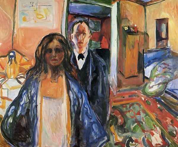 The Artist and His Model Oil Painting by Edvard Munch