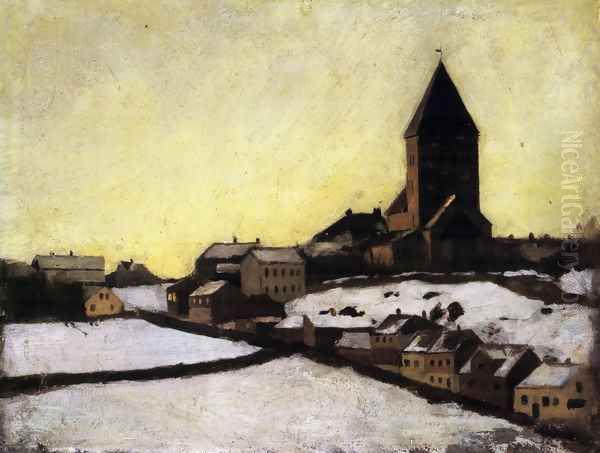 Old Aker Church Oil Painting by Edvard Munch