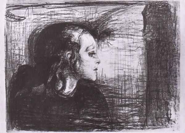 la jeune fille malade 1896 2 Oil Painting by Edvard Munch