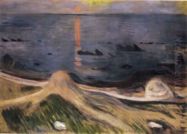 The Mystery of a Summer Night Oil Painting by Edvard Munch