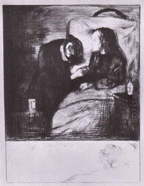 la jeune fille malade 1894 Oil Painting by Edvard Munch