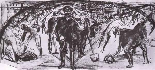 pelleteurs de neige 1936 Oil Painting by Edvard Munch