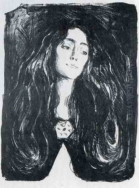 The Brooch. Eva Mudocci Oil Painting by Edvard Munch