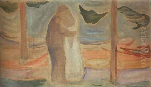 Couple on the Shore Oil Painting by Edvard Munch