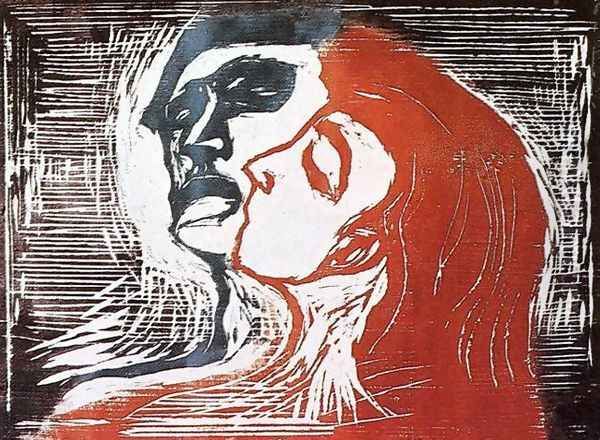 Man and Woman Oil Painting by Edvard Munch