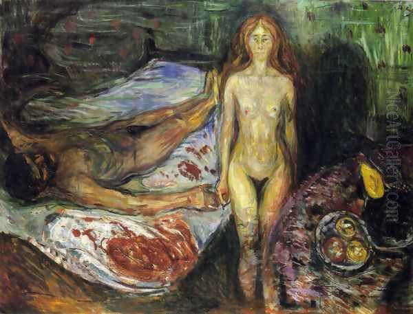 The Death of the husband 1907 Oil Painting by Edvard Munch