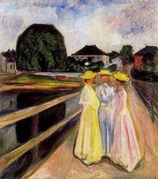 The Ladies on the Bridge Oil Painting by Edvard Munch