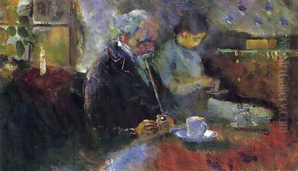 Taking the tea 1883 Oil Painting by Edvard Munch