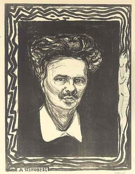 August Strindberg 2 Oil Painting by Edvard Munch