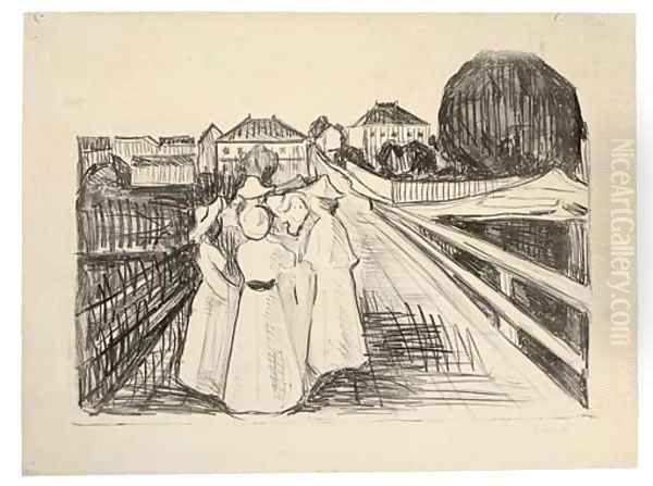 On the Bridge Oil Painting by Edvard Munch