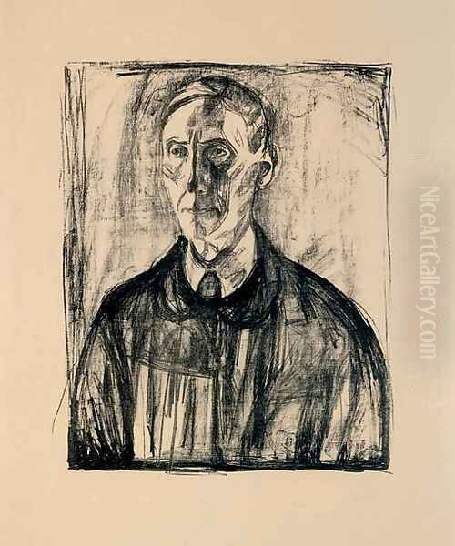 Professor Kristian Schreiner Oil Painting by Edvard Munch