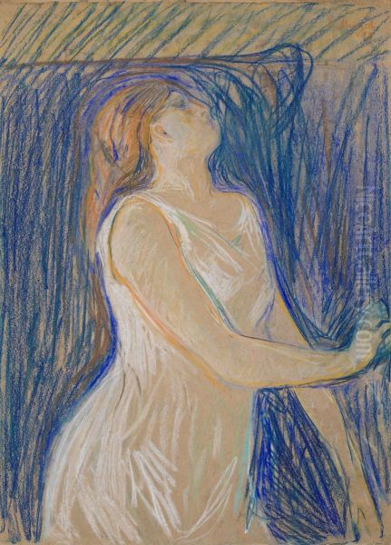 Modellstudie Oil Painting by Edvard Munch