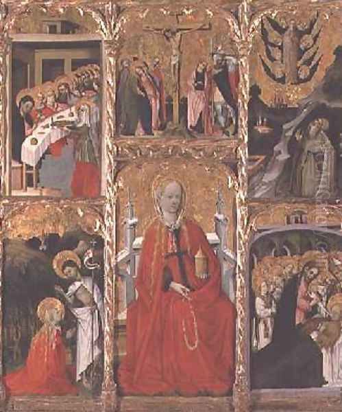 Altarpiece depicting St Mary Magdalene Oil Painting by Bernat (Bernardo) Martorell