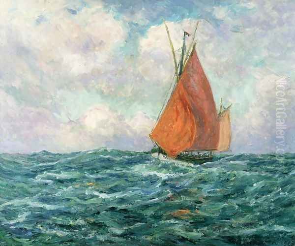 Tuna Boat at Sea Oil Painting by Maxime Maufra