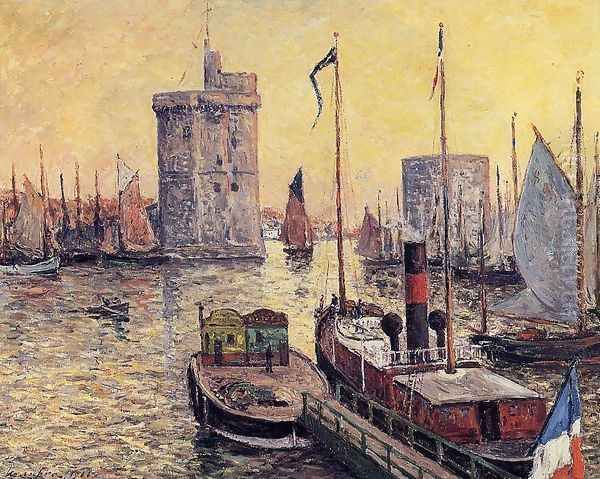 The Port of La Rochelle at Twilight Oil Painting by Maxime Maufra