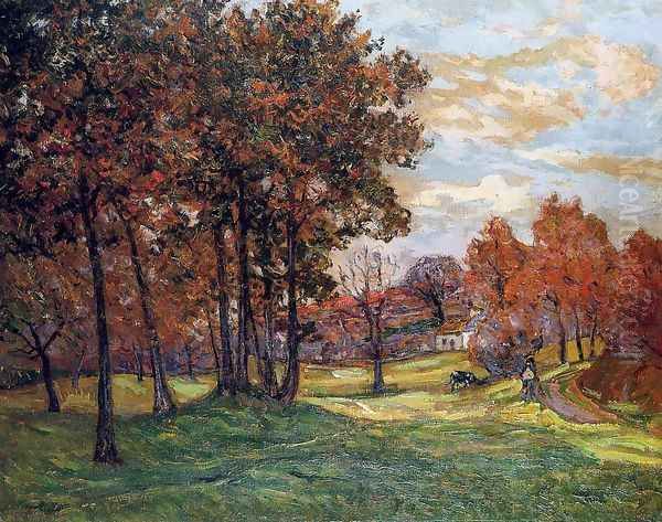 Autumn Landscape at Goulazon, Finistere Oil Painting by Maxime Maufra