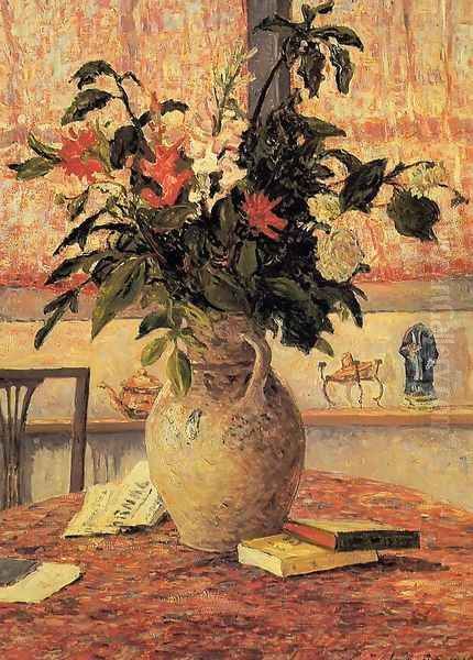 Bfouquet of Flowers in Front of a Window Oil Painting by Maxime Maufra