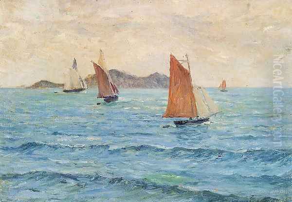 Sailboats Oil Painting by Maxime Maufra