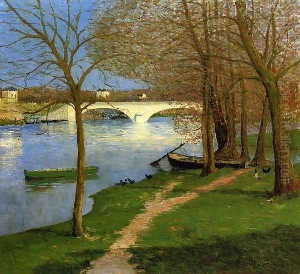 Bridge over the Loire Oil Painting by Maxime Maufra