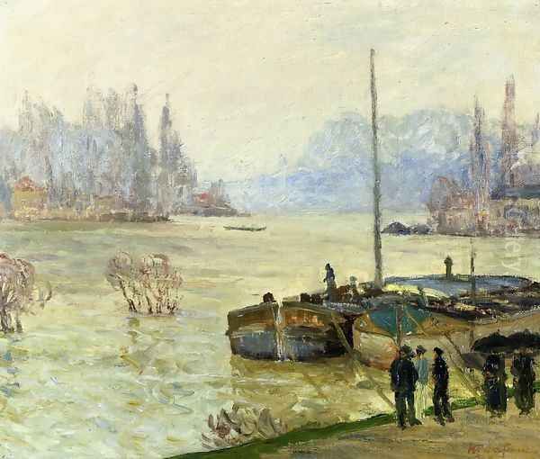 Flood (Joinville-le-Pont) Oil Painting by Maxime Maufra