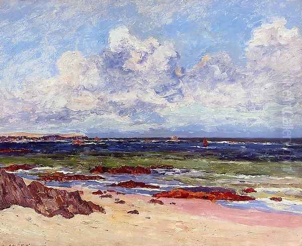 The Coast at Fort Penthievre, Quiberon Peninsula Oil Painting by Maxime Maufra