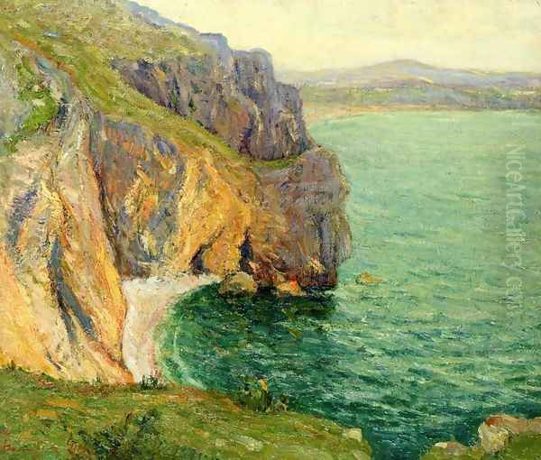 The Cliffs at Polhor, Morgat Oil Painting by Maxime Maufra