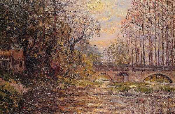 Sunset on the Loir, Lavardin Oil Painting by Maxime Maufra