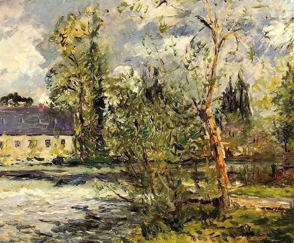 The Ponce Paper Factory on the Edge of the Sathe Woods Oil Painting by Maxime Maufra