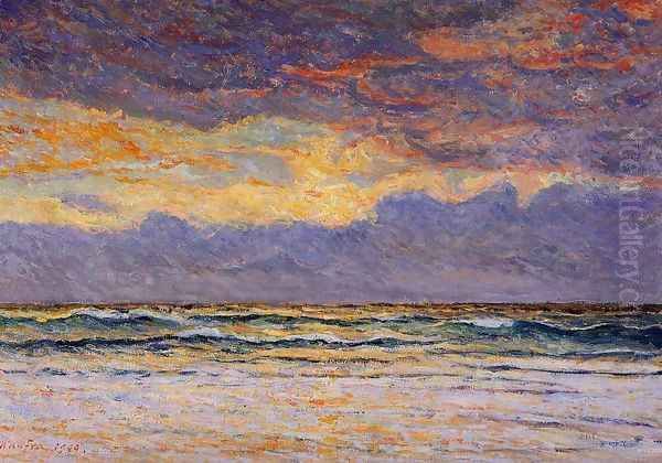 Sunset: Margat Oil Painting by Maxime Maufra