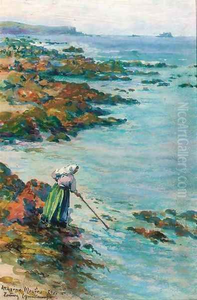 Une pecheuse a Quiberon Oil Painting by Maxime Maufra