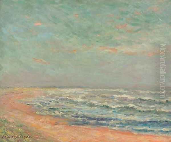 Marine, Cate Vendeenne soir d'aoat Oil Painting by Maxime Maufra