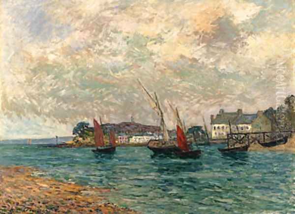 La rentre au port de Douarnenez (Finistre) Oil Painting by Maxime Maufra