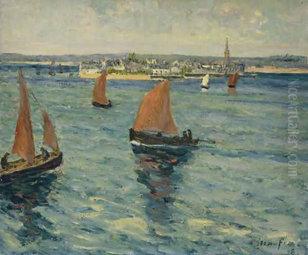 Devant l'ale Tudy Oil Painting by Maxime Maufra