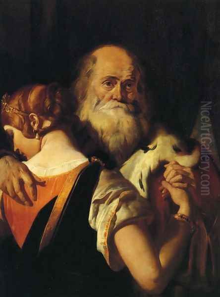 King Lear and Cordelia Oil Painting by Daniel Maclise