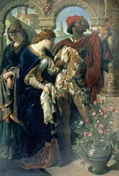 Othello Desdemona and Emilia 1867 Oil Painting by Daniel Maclise